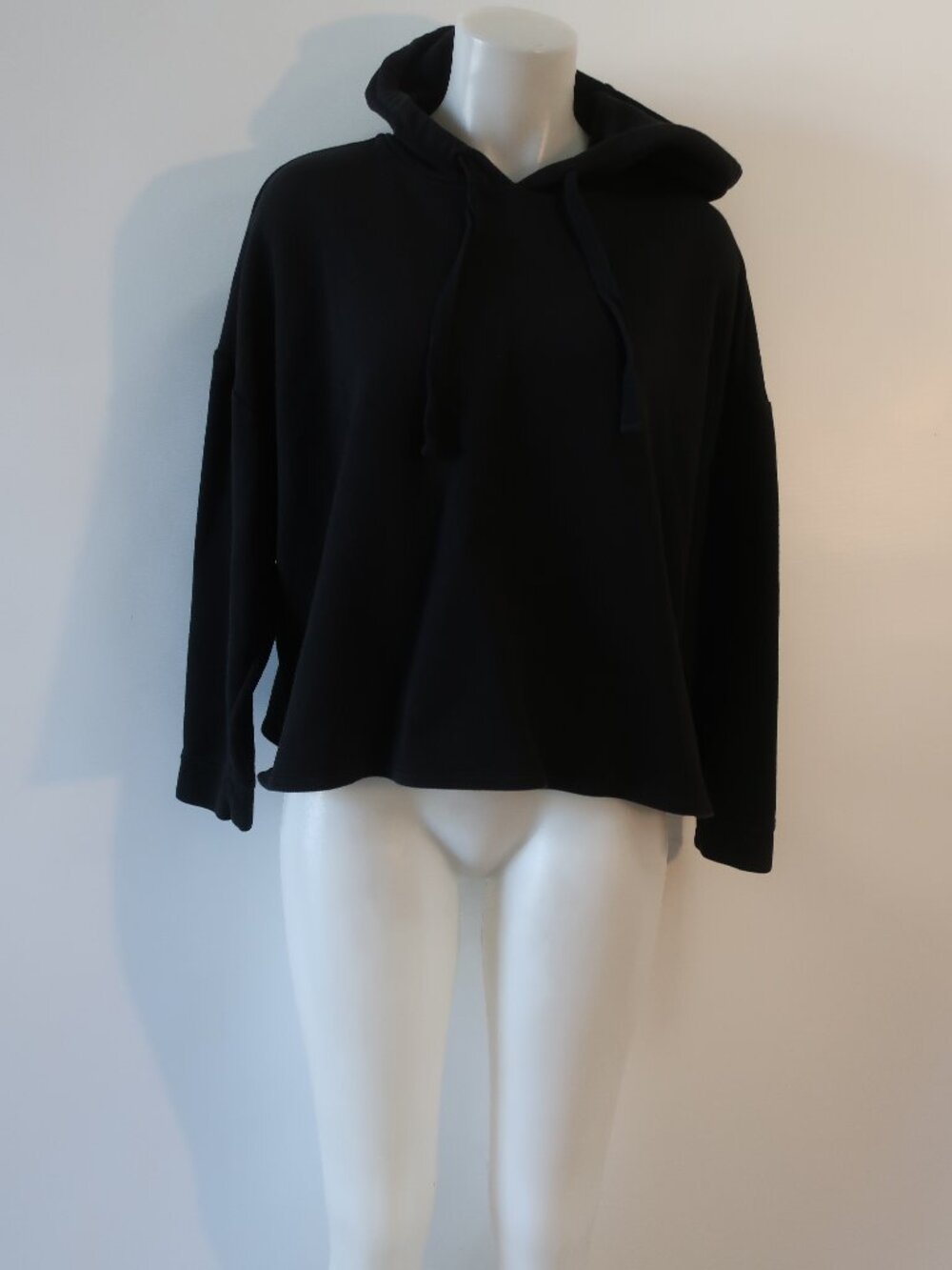 Womens Eileen Fisher Black Hoodie Top M
